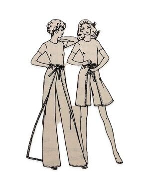 Vintage 70s Wrap-Around Pantskirt Sewing Pattern McCall’s 3230 Modern Size XS